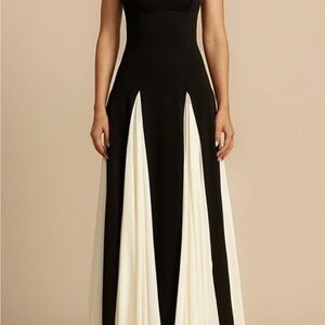 NWOT Black and cream maxi dress